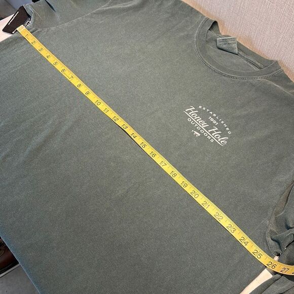 NWT Honey Hole Outdoors Shirt Unisex Size 2XL Long Sleeve Green - Picture 7 of 8